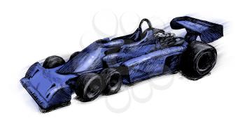 Royalty Free Clipart Image of a Race Car