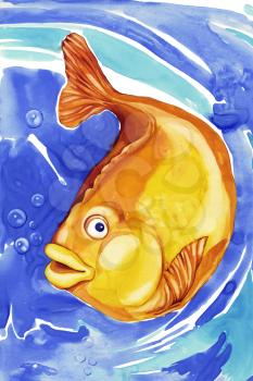 Royalty Free Clipart Image of a Goldfish