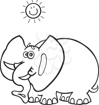Royalty Free Clipart Image of a Funny Elephant