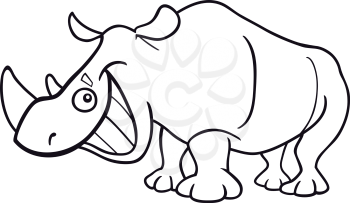 Royalty Free Clipart Image of a Funny Rhinoceros