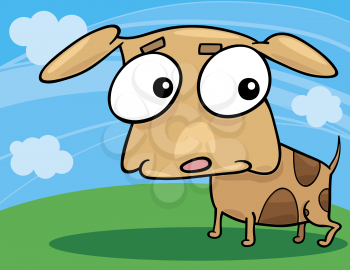 Royalty Free Clipart Image of a Cartoon Dog