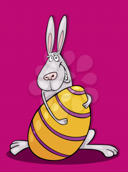 Royalty Free Clipart Image of an Easter Bunny With an Easter Egg