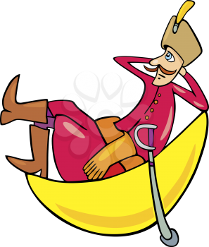 Royalty Free Clipart Image of a Man on the Moon