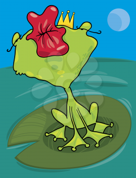 Royalty Free Clipart Image of a Frog Prince