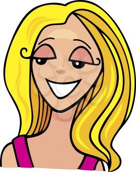 Royalty Free Clipart Image of a Smiling Girl With Blonde Hair