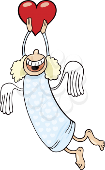 Royalty Free Clipart Image of an Angel With a Heart