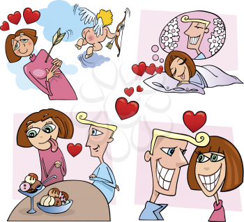 Royalty Free Clipart Image of a Couple in Love