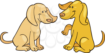 Royalty Free Clipart Image of Two Cute Dogs