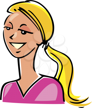 Royalty Free Clipart Image of a Young Woman With Her Hair in a Ponytail