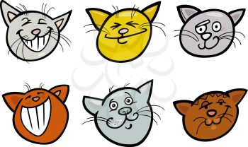 Royalty Free Clipart Image of Happy Cat Faces