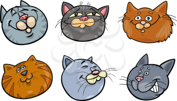 Royalty Free Clipart Image of Cat Faces