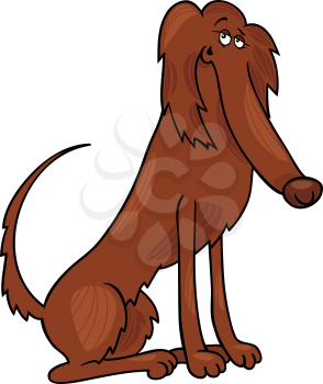 Cartoon Illustration of Funny Purebred Irish Setter Dog