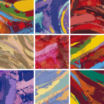 Vector Illustration Set of Abstract Painting Background Design