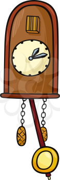 Cartoon Illustration of Cuckoo Clock Clip Art