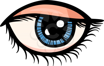 Cartoon Illustration of Human Eye Clip Art