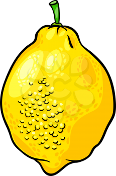 Cartoon Illustration of Lemon Citrus Fruit Food Object