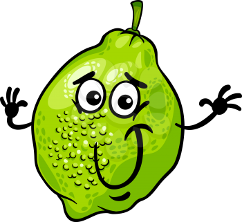 Cartoon Illustration of Funny Lime Citrus Fruit Food Comic Character