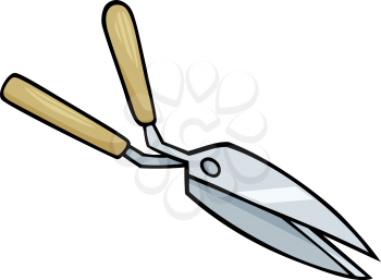 Cartoon Illustration of Hedge Scissors Clip Art