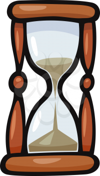 Cartoon Illustration of Hourglass or Sandglass Clip Art