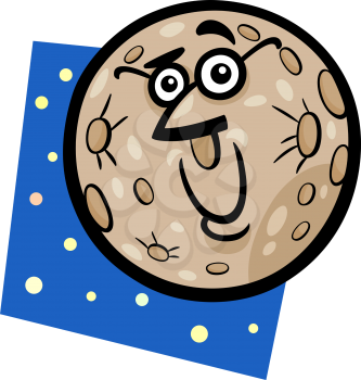 Cartoon Illustration of Funny Mercury Planet Comic Mascot Character