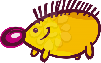 Cartoon Illustration of Funny Hedgehog Animal
