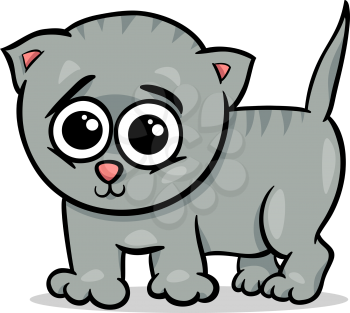 Cartoon Illustration of Cute Little Baby Animal Cat or Kitten