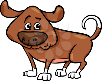 Cartoon Illustration of Cute Funny Dog