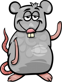 Cartoon Illustration of Funny Rat Character
