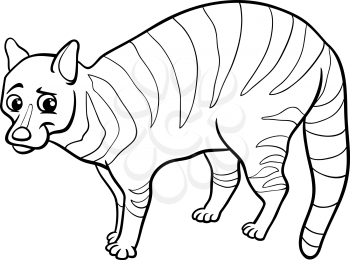 Black and White Cartoon Illustration of Cute Civet Wild Animal for Coloring Book