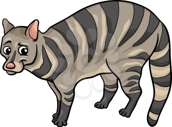 Cartoon Illustration of Cute Civet Wild Animal