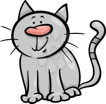 Cartoon Illustration of Funny Cat Pet Character