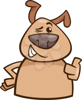 Cartoon Illustration of Funny Dodger Dog Winking