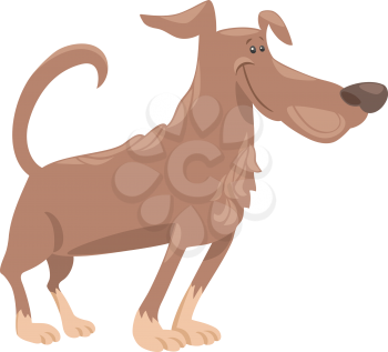 Cartoon Illustration of Happy Funny Dog or Puppy
