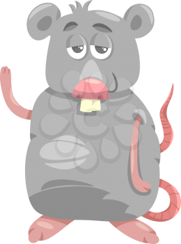 Cartoon Illustration of Funny Rat Character