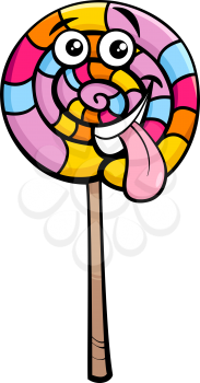 Cartoon Illustration of Sweet Lollipop Candy Clip Art