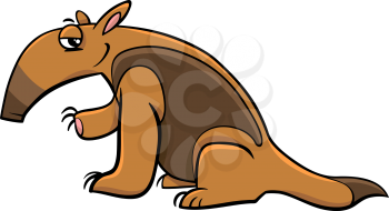 Cartoon Illustration of Tamandua Anteater Animal Character