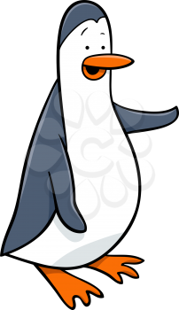 Cartoon Illustration of Funny Penguin Animal Character