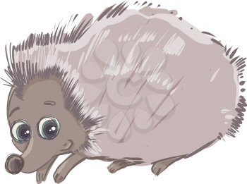 Cartoon Illustration of Hedgehog Wild Animal Character