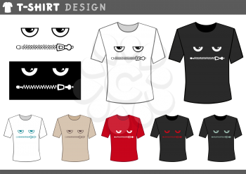 Illustration of T-Shirt Design Template with Apple Core and Evil to the Core Caption