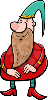 Cartoon Illustration of Dwarf or Gnome Fantasy Character