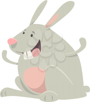Cartoon Illustration of Rabbit or Bunny Animal Character
