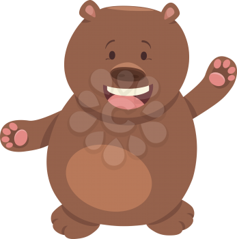 Cartoon Illustration of Cute Bear or Teddy Animal Character