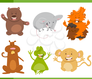 Cartoon Illustration of Cute Animal Characters Collection