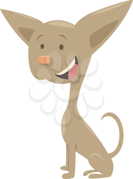 Cartoon Illustration of Funny Chihuahua Dog Animal Character