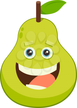 Cartoon Illustration of Pear Fruit Food Object Character