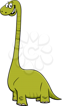 Cartoon Illustration of Dinosaur Prehistoric Reptile Comic Animal Character
