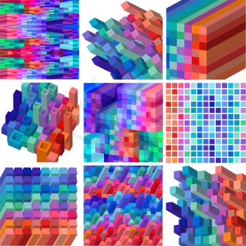 Vector Illustration of Three Dimensional Abstract Background Design