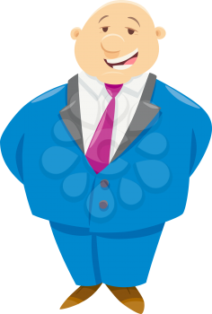 Cartoon Illustration of Boss or Businessman Comic Character