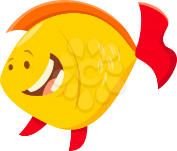 Cartoon Illustration of Cute Fish Sea Animal Character