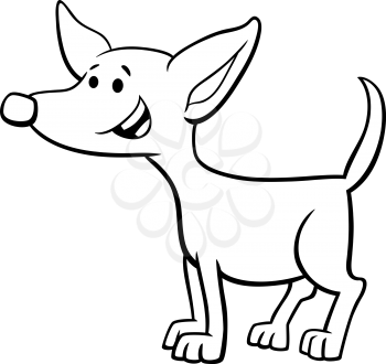 Black and White Cartoon Illustration of Funny Puppy or Dog Animal Character Coloring Book